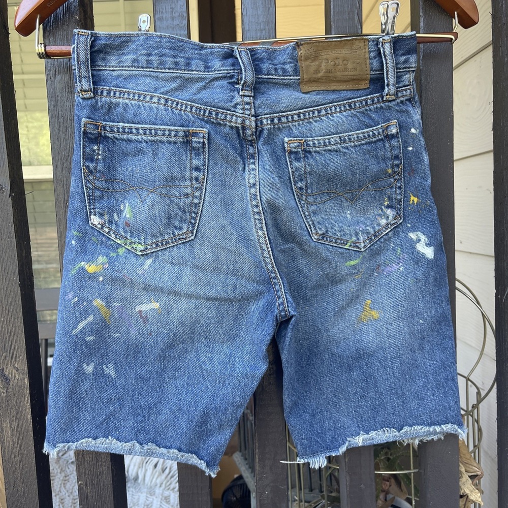Polo Ralph Lauren Boys' Paint Splatter Sullivan Slim Denim Shorts Size 14 - Picture 6 of 7
